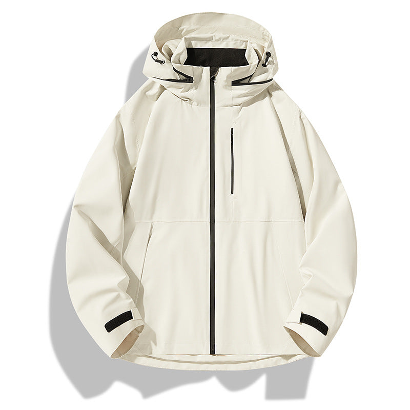 Herren Zweilagige wasserdichte Outdoorjacke mit Kapuze, Verschweißten Reißverschlüssen und Kontrastpaneelen Nord Taschen