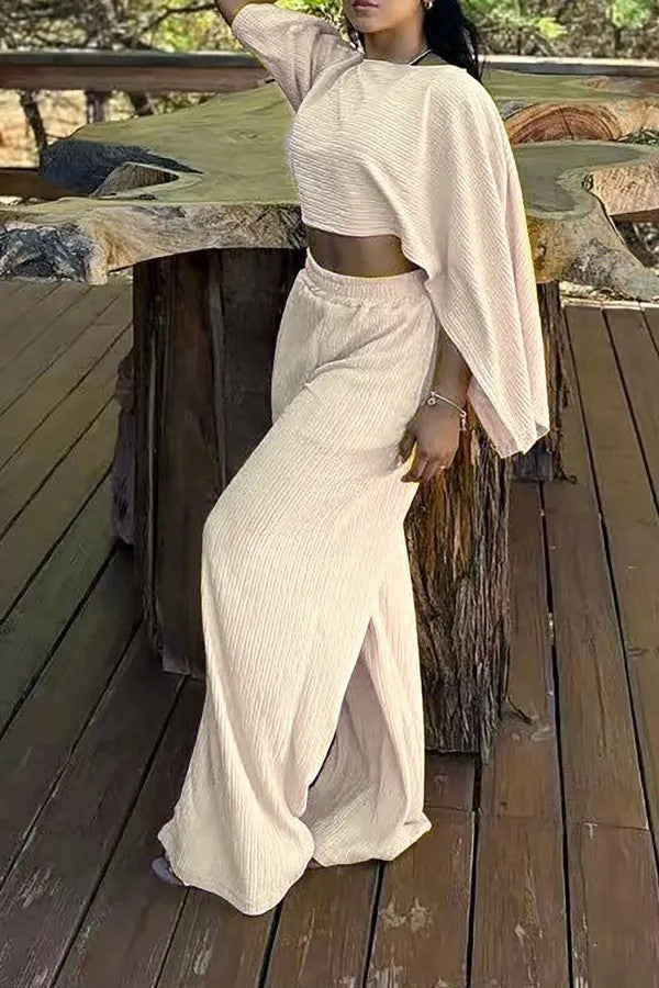 Damen Lässiges und modisches Set aus Crop-Top und weitem Rock Nord Taschen