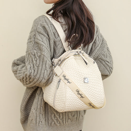 Damen Rucksack im eleganten geflochtenen Design mit verstellbaren Trageriemen Nord Taschen