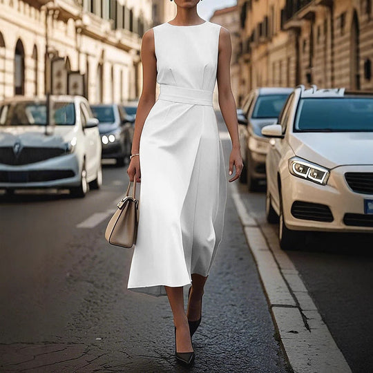 Damen Elegantes Maxikleid mit modernem Schnitt und feinen Plissée-Details