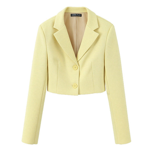 Damen Kurzer Bouclé‑Tweed‑Blazer mit Reverskragen und Zweiknopfverschluss Nord Taschen