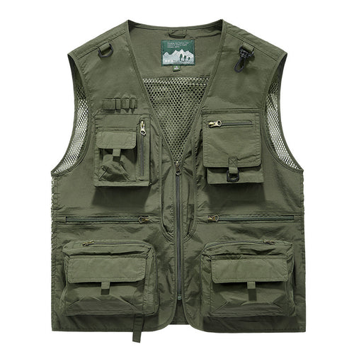 Herren multitaschige Angler-Utility‑Weste mit Netzrücken und Reißverschluss Nord Taschen