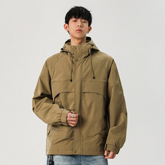 Herren Technische Kapuzen-Softshelljacke mit hohem Kragen und verstellbarem Saum Nord Taschen