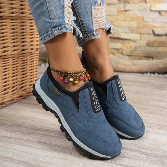 Damen  robuste Slip-On Outdoor-Sneaker mit Wildlederoptik, elastischem Schaft und profilierter Traktorsohle Nord Taschen