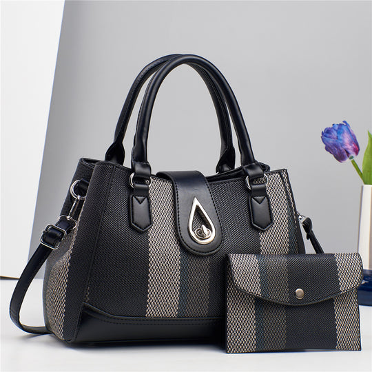 Damen hochwertige Handtasche mit luxuriösem Streifenmuster Nord Taschen