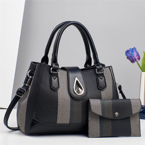 Damen hochwertige Handtasche mit luxuriösem Streifenmuster Nord Taschen