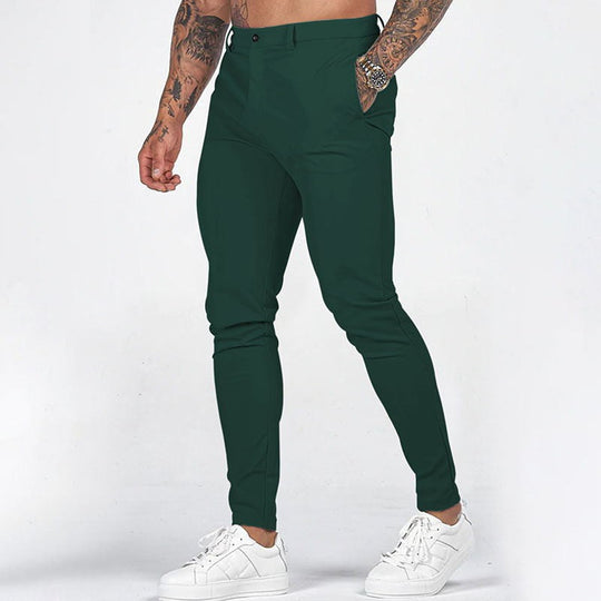Herren Slim-Fit Chinohosen mit elastischem Bund und praktischen Taschen - Arvani