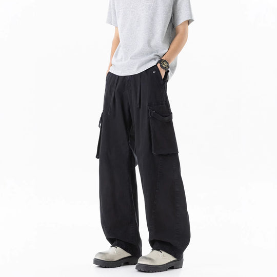 Herren Weite Cargo-Bundfaltenhose mit Tunnelzug und großen Klappentaschen Nord Taschen