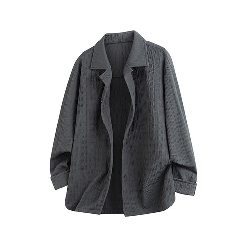 Damen Leicht strukturierte Oversize-Hemdjacke mit Reverskragen & Druckknopffront Nord Taschen