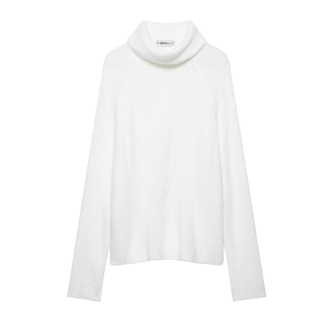Damen Grobgestrickter kurzgeschnittener Rollkragenpullover im Boxy‑Schnitt Nord Taschen