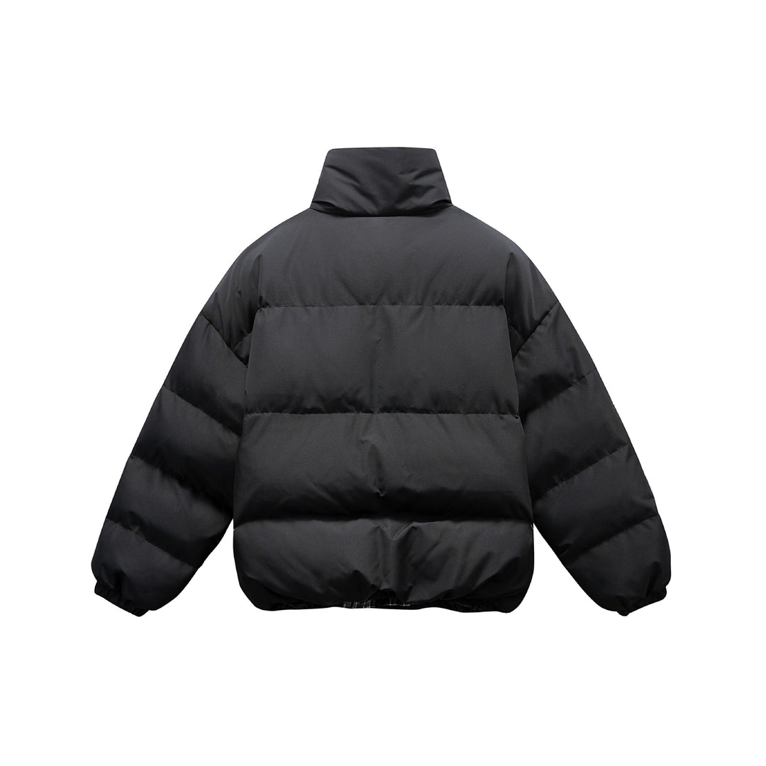 Unisex Kurzboxy wattierte Isolationsjacke mit extra hohem Stehkragen und kariertem Innenfutter Nord Taschen