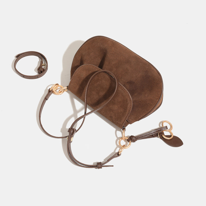 Damen Umhängetasche aus weichem Wildleder mit elegantem Kettenriemen Nord Taschen
