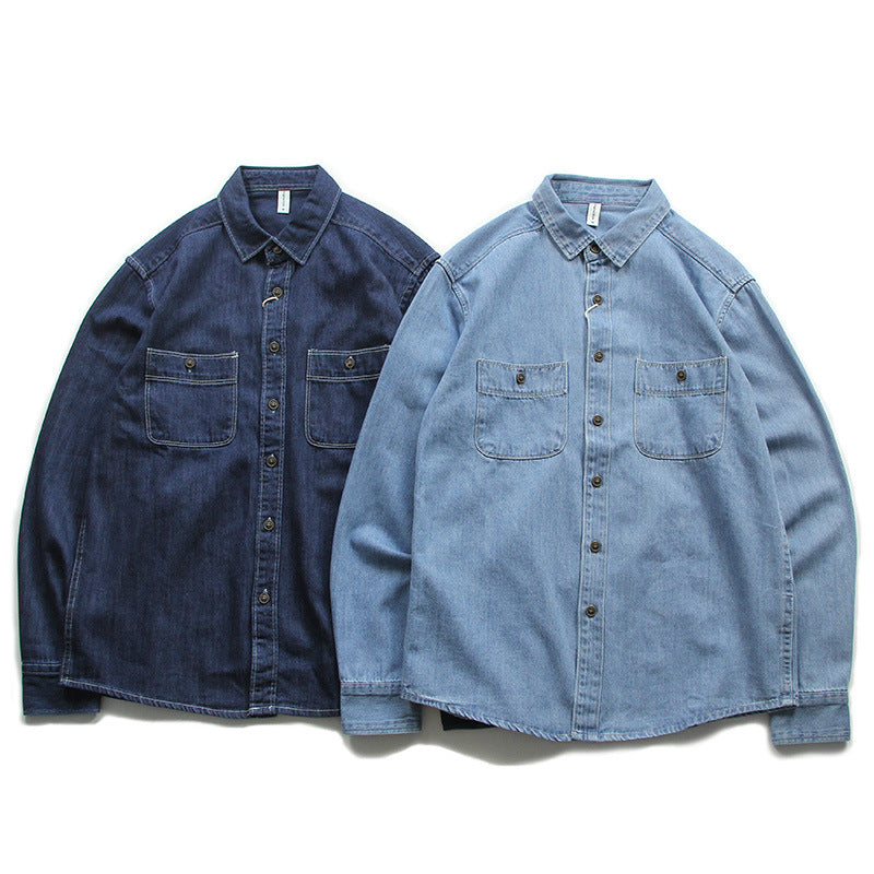 Herren Denim-Worker-Hemdjacke mit Brusttaschen und lockerer Passform Nord Taschen