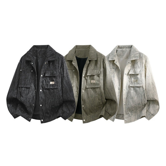 Herren Utility-Overshirt aus Vintage-Optik mit Druckknopfleiste, Pattentaschen & gebürsteter Struktur Nord Taschen