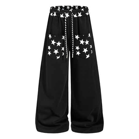 Damen Extraweite Palazzo-Sweathose mit Komfortbund, Kordelzug und Sternapplikation Nord Taschen