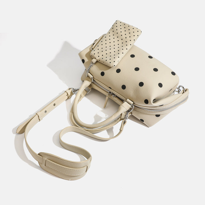 Damen Handtasche mit Polka-Dots und abnehmbarer Geldbörse Nord Taschen