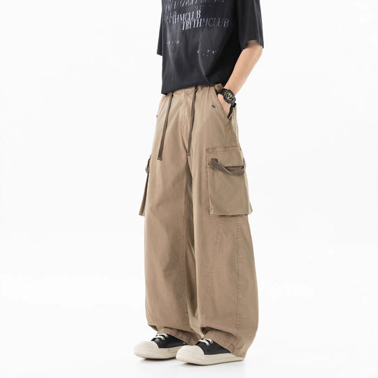 Herren Weite Cargo-Bundfaltenhose mit Tunnelzug und großen Klappentaschen Nord Taschen