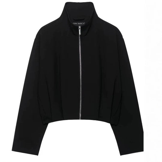 Damen Kurz geschnittener Boxy‑Blouson mit hohem Stehkragen und überschnittenen Ärmeln Nord Taschen