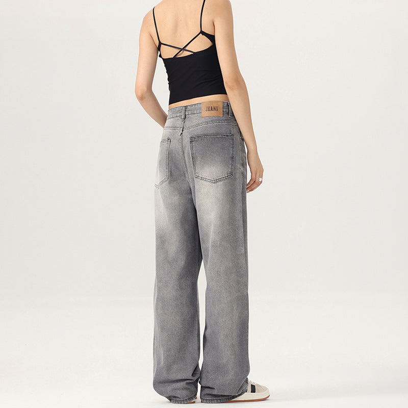 Damen Bodenlange Oversize-Denimhose im Baggy‑Palazzo‑Cut mit soften Stonewash-Details Nord Taschen