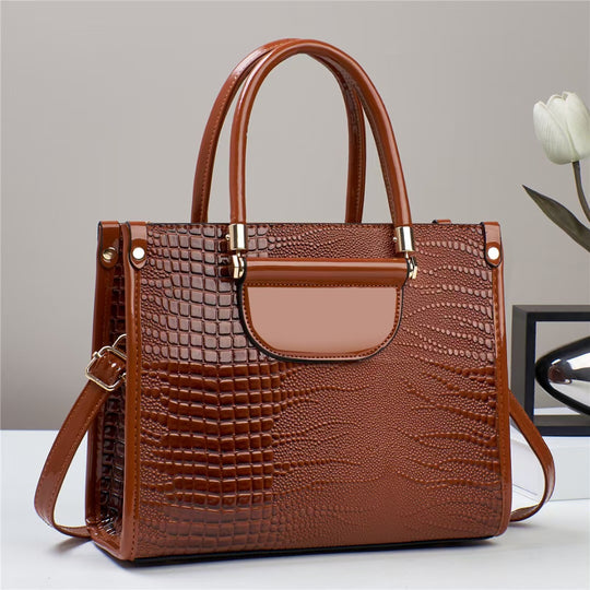 Damen Handtasche mit luxuriösem Krokodil-Look und abnehmbarem Schulterriemen Nord Taschen