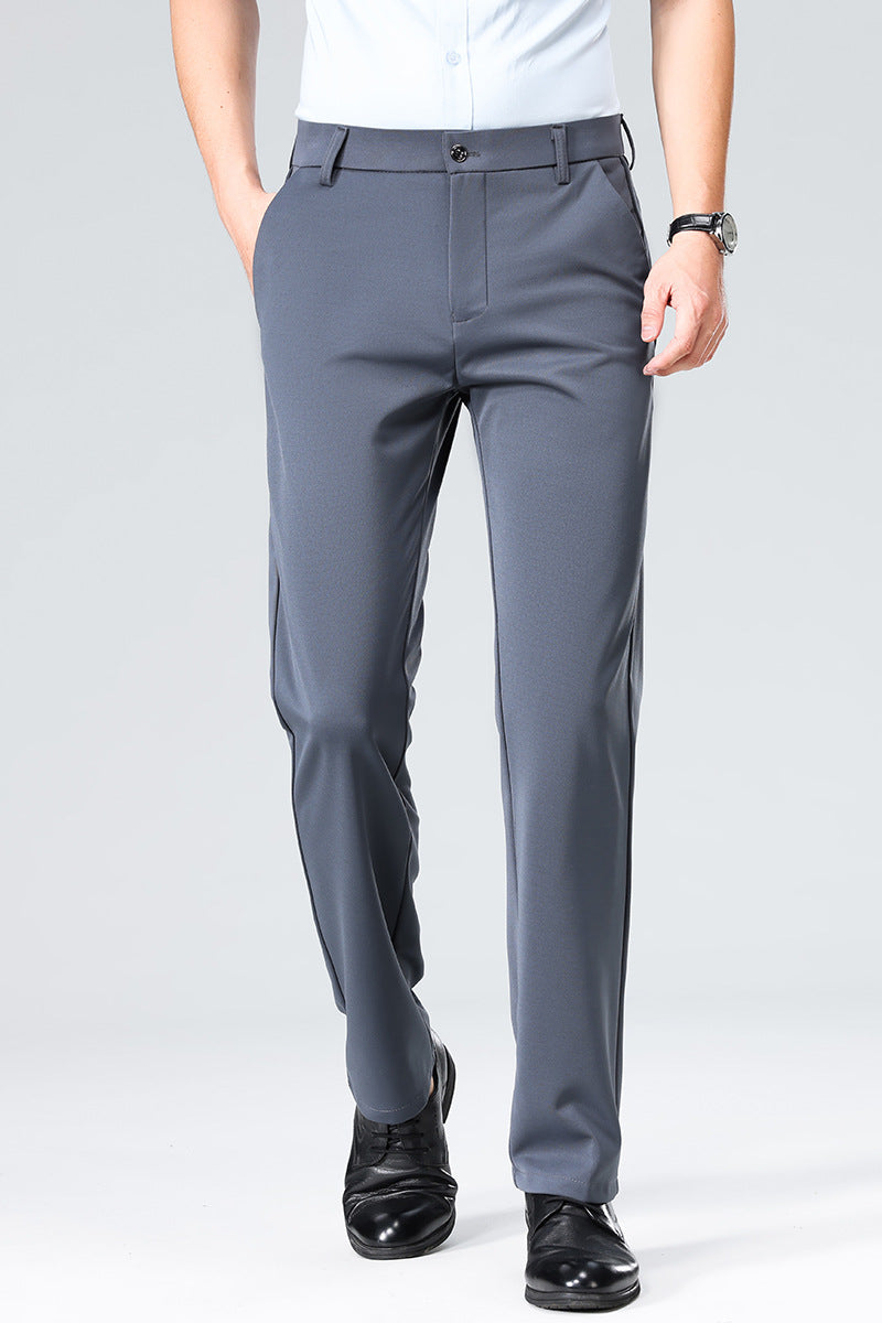 Herren Schlanke Business-Chinohose mit Stretch-Twill, Bügelfalte & verdeckten Reißverschlusstaschen Nord Taschen