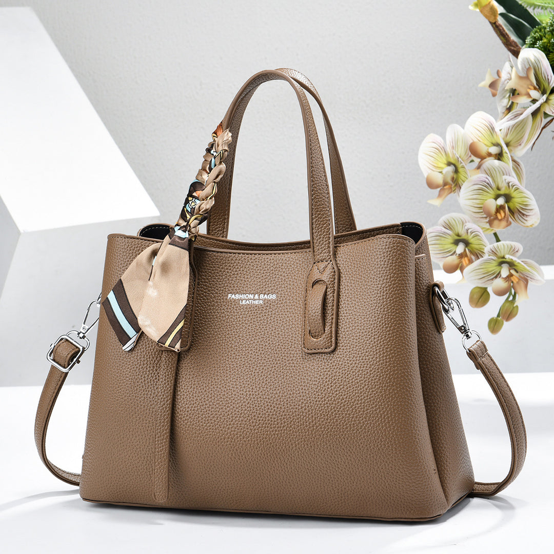 Damen elegante Handtasche mit dekorativem Schal Nord Taschen
