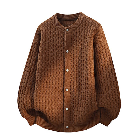 Damen Oversize-Strickjacke mit feiner Strukturstruktur & Perlenknopfleiste Nord Taschen