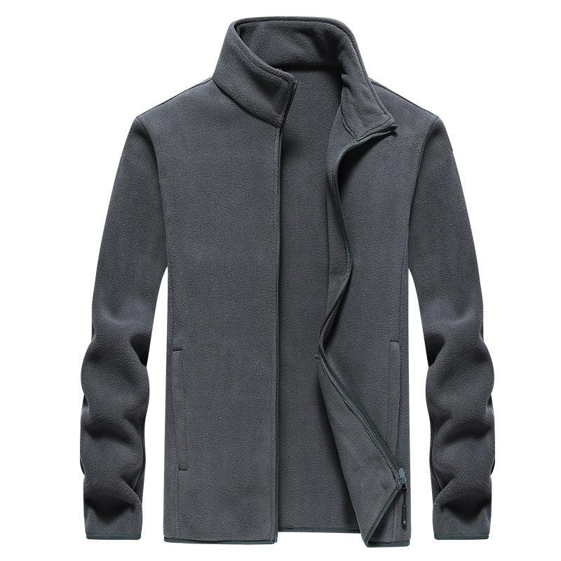 Herren Fleecejacke mit Stehkragen, durchgehendem Reißverschluss & Eingrifftaschen Nord Taschen
