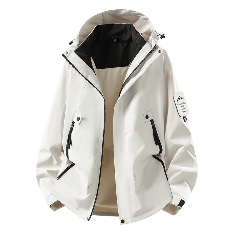 Herren Zwei-in-eins Wetterschutzjacke mit abnehmbarer Steppweste und verstellbarer Kapuze Nord Taschen