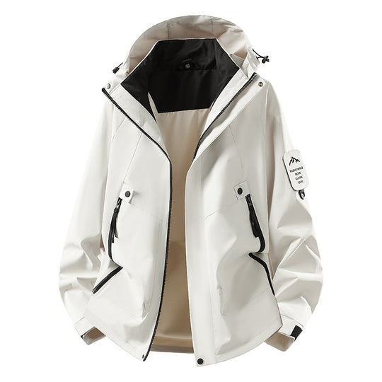 Herren Zwei-in-eins Wetterschutzjacke mit abnehmbarer Steppweste und verstellbarer Kapuze Nord Taschen