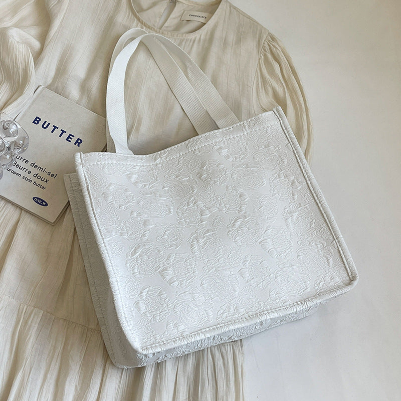 Damen Jute-Tragetasche mit floralem Muster und stabilen Griffen Nord Taschen