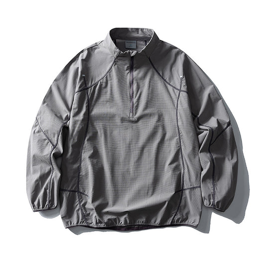 Unisex Leichter technischer Half-Zip-Windpullover mit Ripstop, Raglanärmeln und elastischem Saum Nord Taschen
