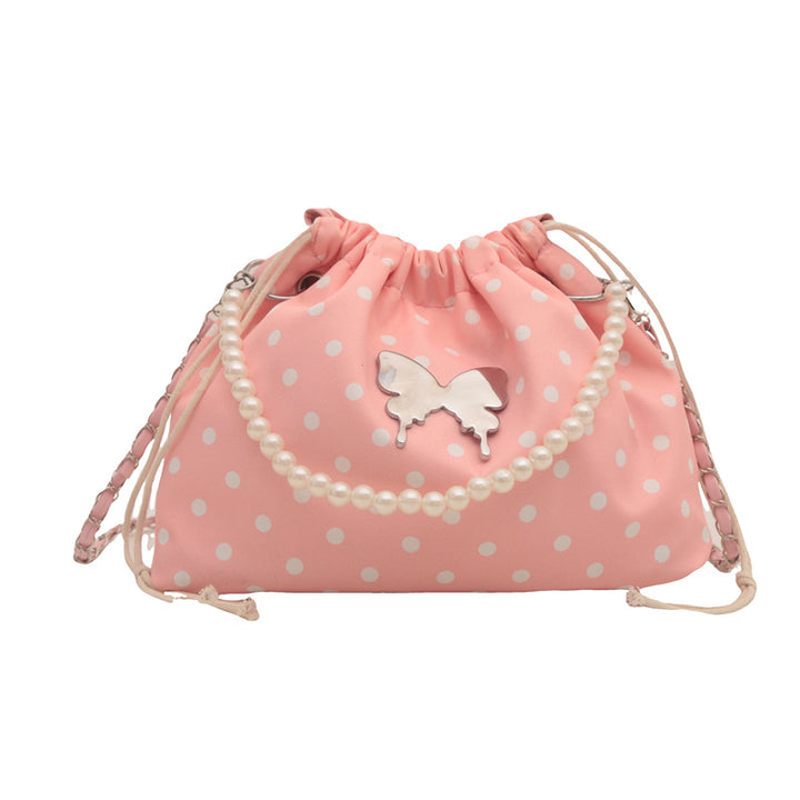 Damen Beuteltasche mit verspieltem Schmetterlingsdesign und perlenverziertem Trageriemen Nord Taschen