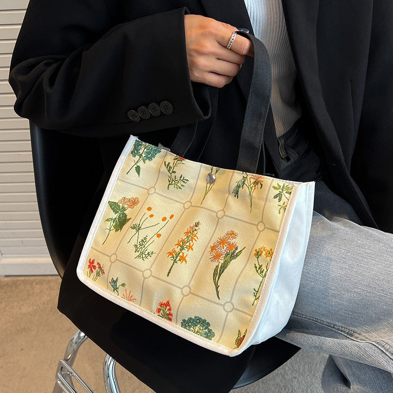 Damen Freizeit-Stofftasche mit floralem Motiven und robusten Tragegriffen Nord Taschen