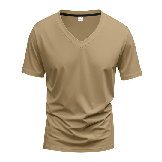 Herren V-Ausschnitt T-Shirt aus atmungsaktiver und schnelltrocknender Baumwolle