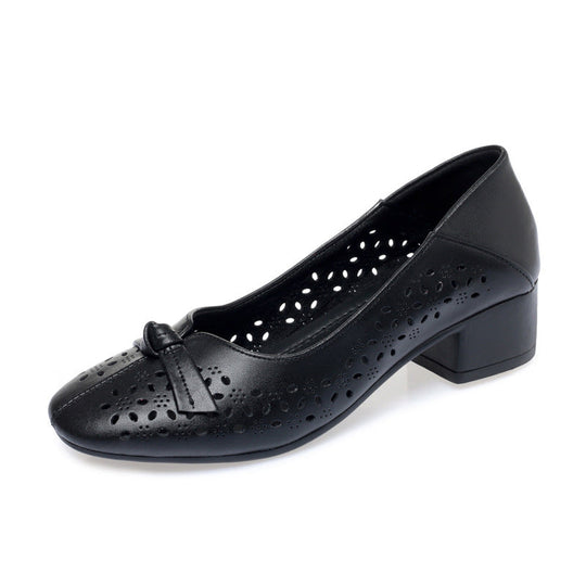 Damen Elegante und luftige Ballerinas mit modischem Lochdesign und komfortablem Absatz