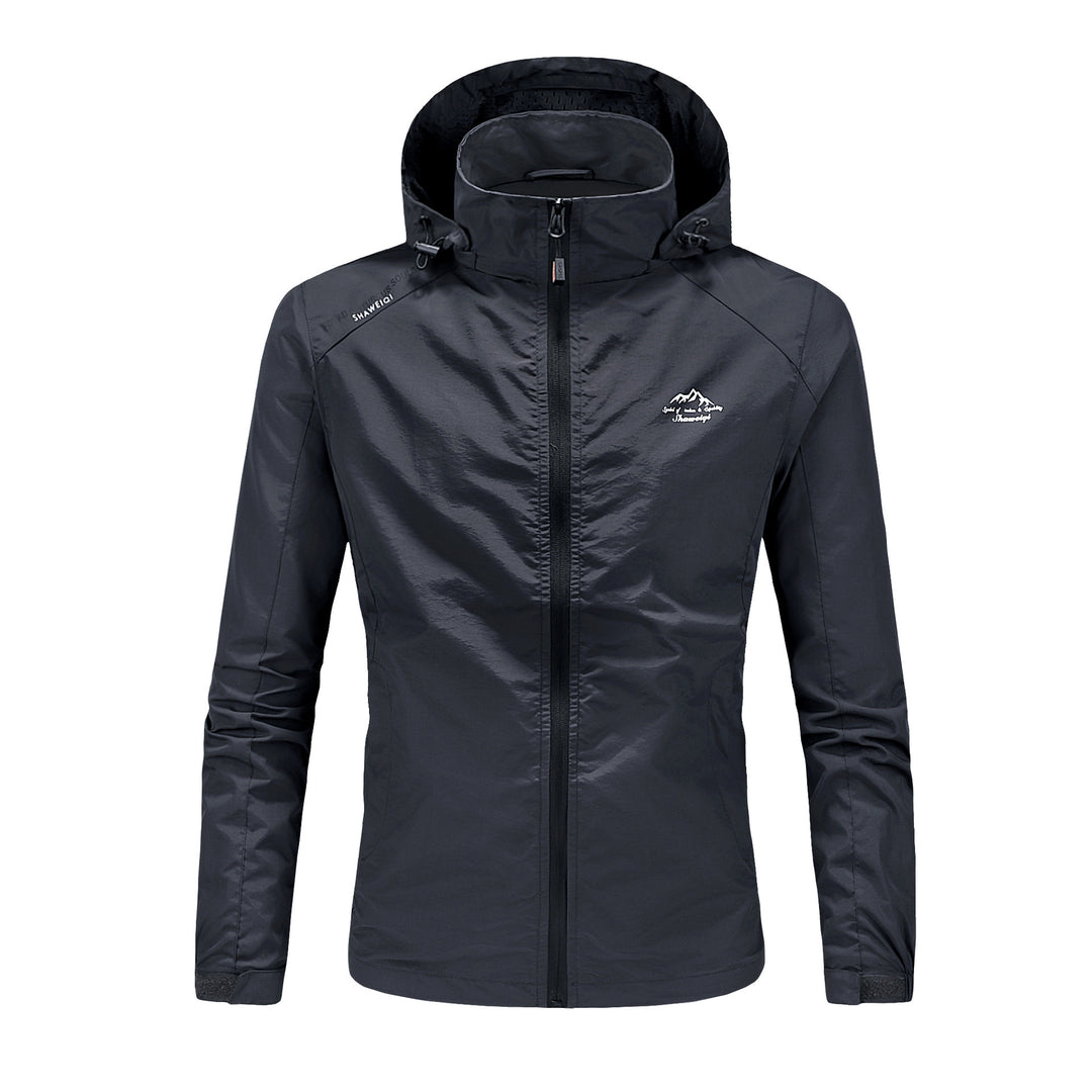 Herren Ultraleichte packbare Outdoorjacke mit hohem Kragen, Kapuze und atmungsaktivem Meshfutter Nord Taschen
