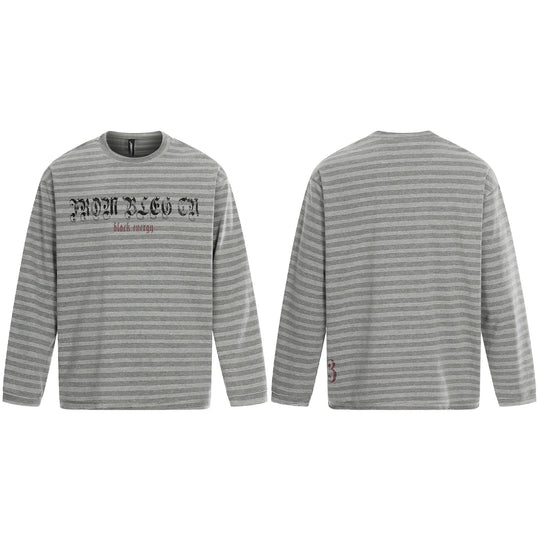 Herren Langärmeliges Streifen-Shirt mit Rundhalsausschnitt und Gothic-Print Nord Taschen
