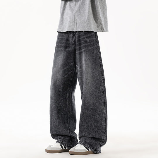 Herren Relaxed Wide‑Leg Denimhose mit extra weitem Bein und Vintage-Fade Nord Taschen