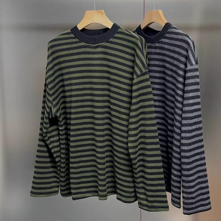 Herren Lässiger Strickpullover mit Modischem Streifenmuster Nord Taschen