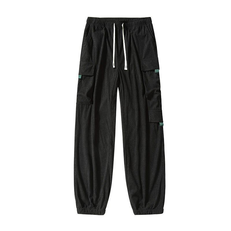Herren Utility-Cargohose im Joggerstil aus strukturierter Baumwollmischung mit elastischem Bund & Mehrfachtaschen Nord Taschen
