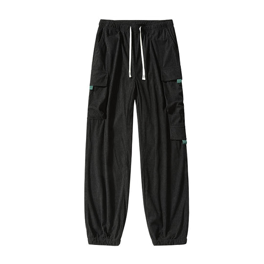 Herren Utility-Cargohose im Joggerstil aus strukturierter Baumwollmischung mit elastischem Bund & Mehrfachtaschen Nord Taschen