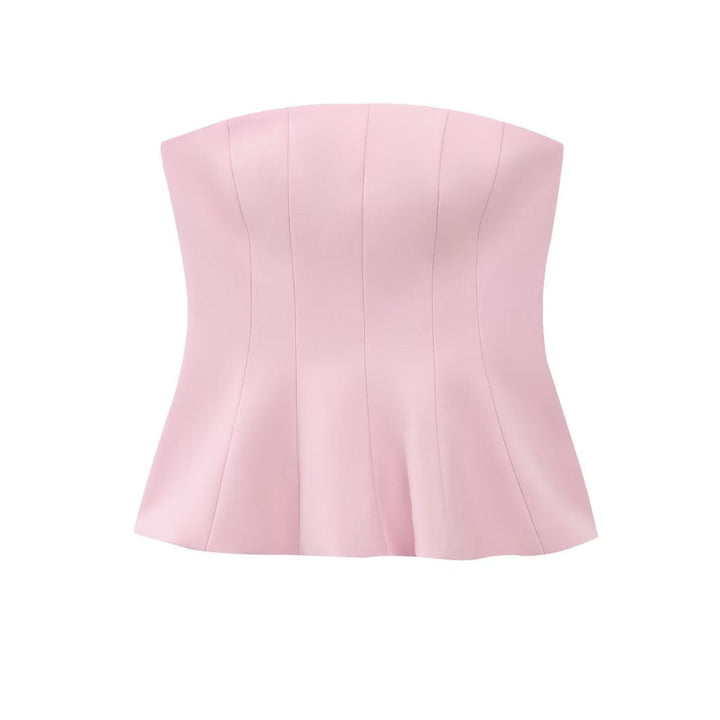 Damen Bustier-Oberteil mit figurformendem Schnitt und elegantem Plissee