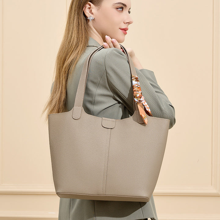 Damen modische Tote-Tasche mit abnehmbarem Schleifen-Accessoire Nord Taschen