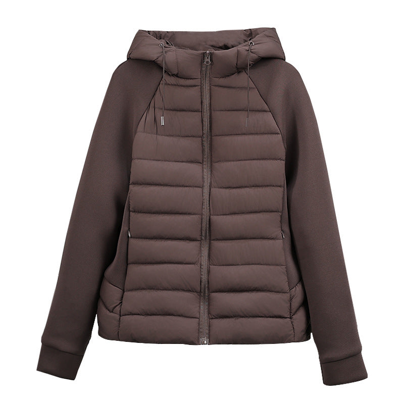 Damen nan gesteppte Hybridjacke mit Kapuze, Softshell-Ärmeln und leichter Thermoisolierung Nord Taschen