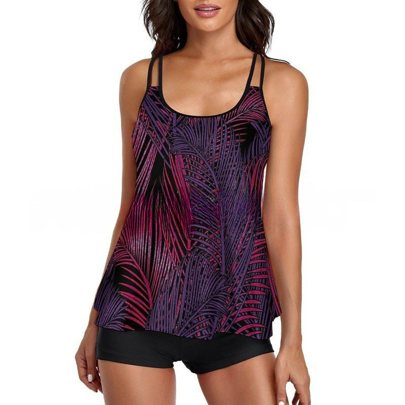 Damen Sportliches Tankini-Set mit bequemem Shorts und verstellbaren Trägern Nord Taschen