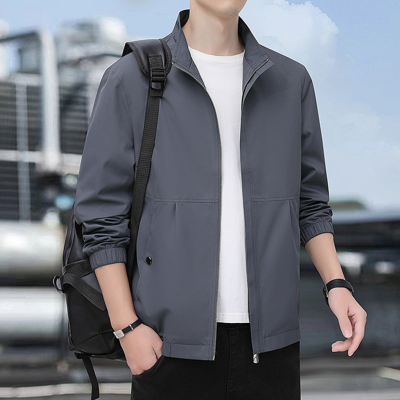 Herren Leichte Urban-Windjacke mit Stehkragen, Reißverschluss und elastischen Bündchen Nord Taschen