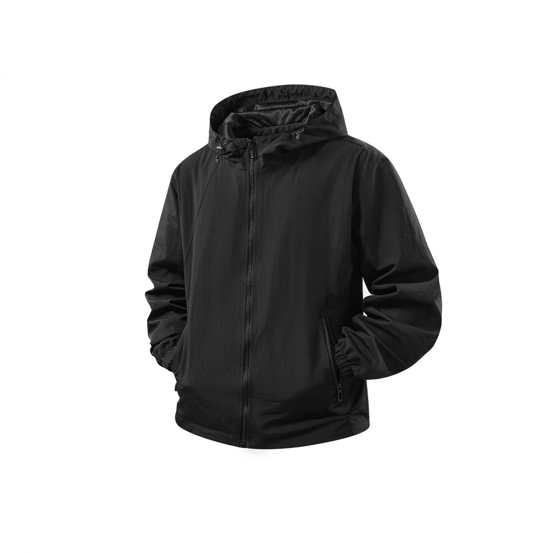 Herren Leichte atmungsaktive Kapuzen-Windjacke mit Mesh-Innenfutter und Reißverschlusstaschen Nord Taschen