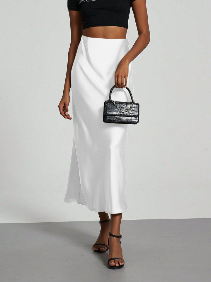 Damen Elegante und fließende Satin Maxiröcke