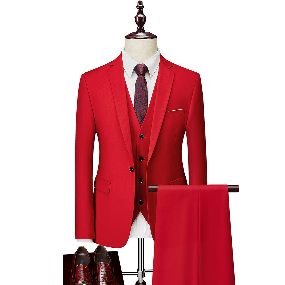 Herren Dreiteiliger Slim-Fit Businessanzug mit Weste und schmaler Silhouette Nord Taschen